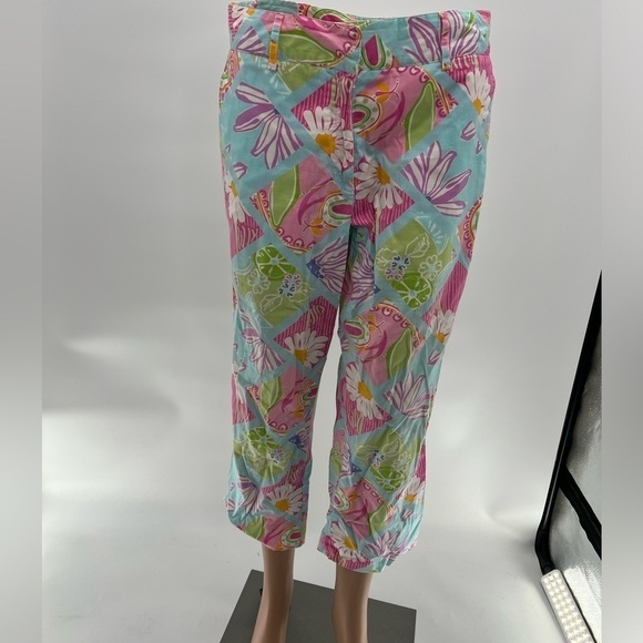 Vintage Lilly Pulitzer "Adios Elephant" Patch Pants, Size 4 - Picture 9 of 10